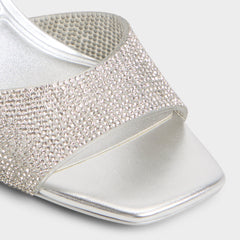 Aldo Andyana Silver Women's Strappy sandals - Slingback heeled sandal, Stiletto heel Women