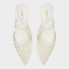 Aldo Gamilia Open White Textile Mesh Women's Kitten heels - Heeled mule, Kitten heel Women