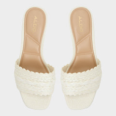 Aldo Claudina White/Bone Women's Block heels - Heeled mule, Block heel Women