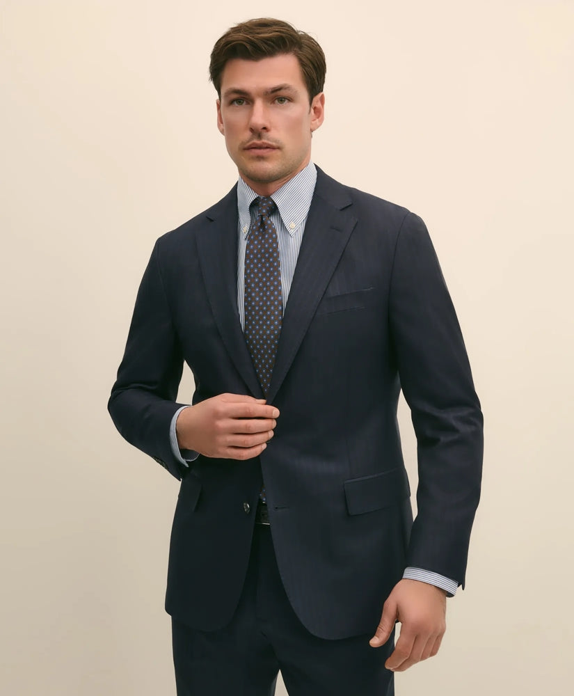 Brooks Brothers Explorer Collection Slim Fit Wool Bold Stripe Suit Jacket