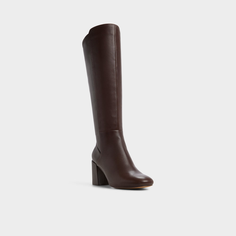Aldo Satori Brown Overflow Women's Tall Boots - Knee-high boot, Block heel Women