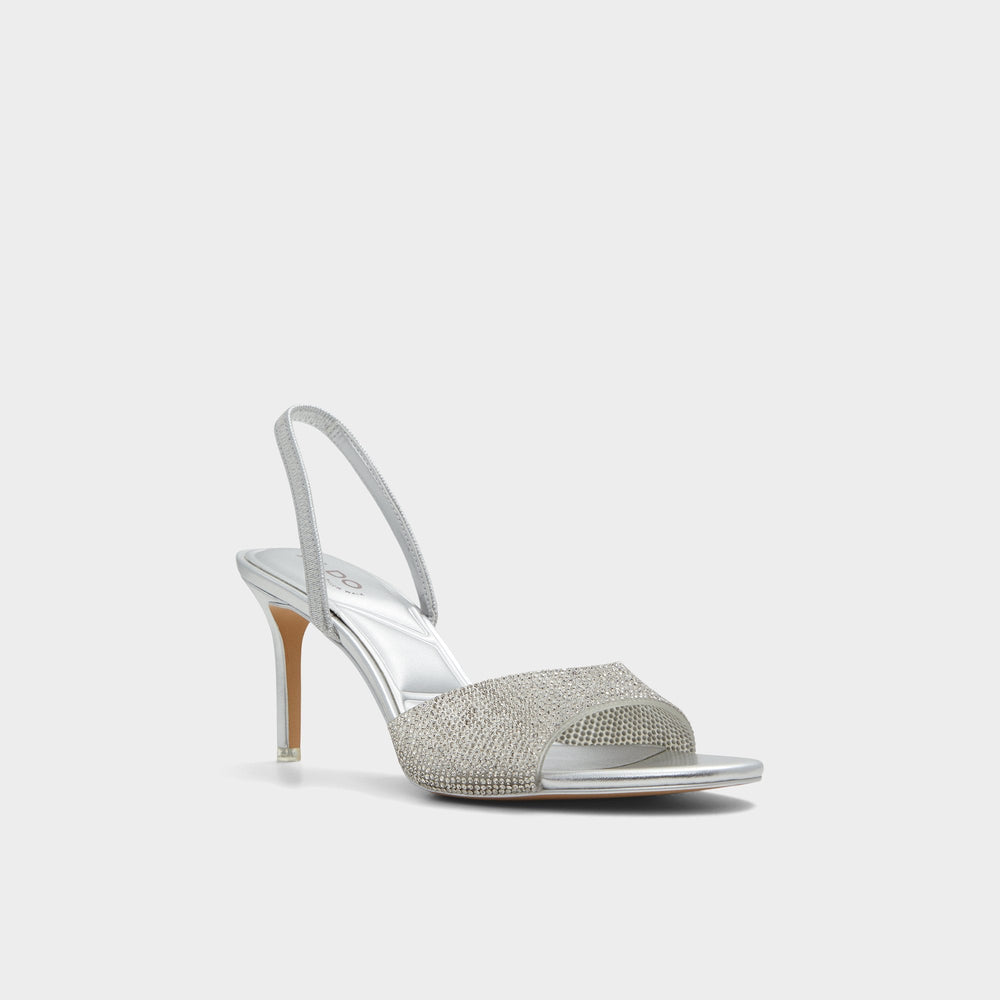 Aldo Aitana Silver Women's Heeled sandals - Slingback heeled sandal, Stiletto heel Women