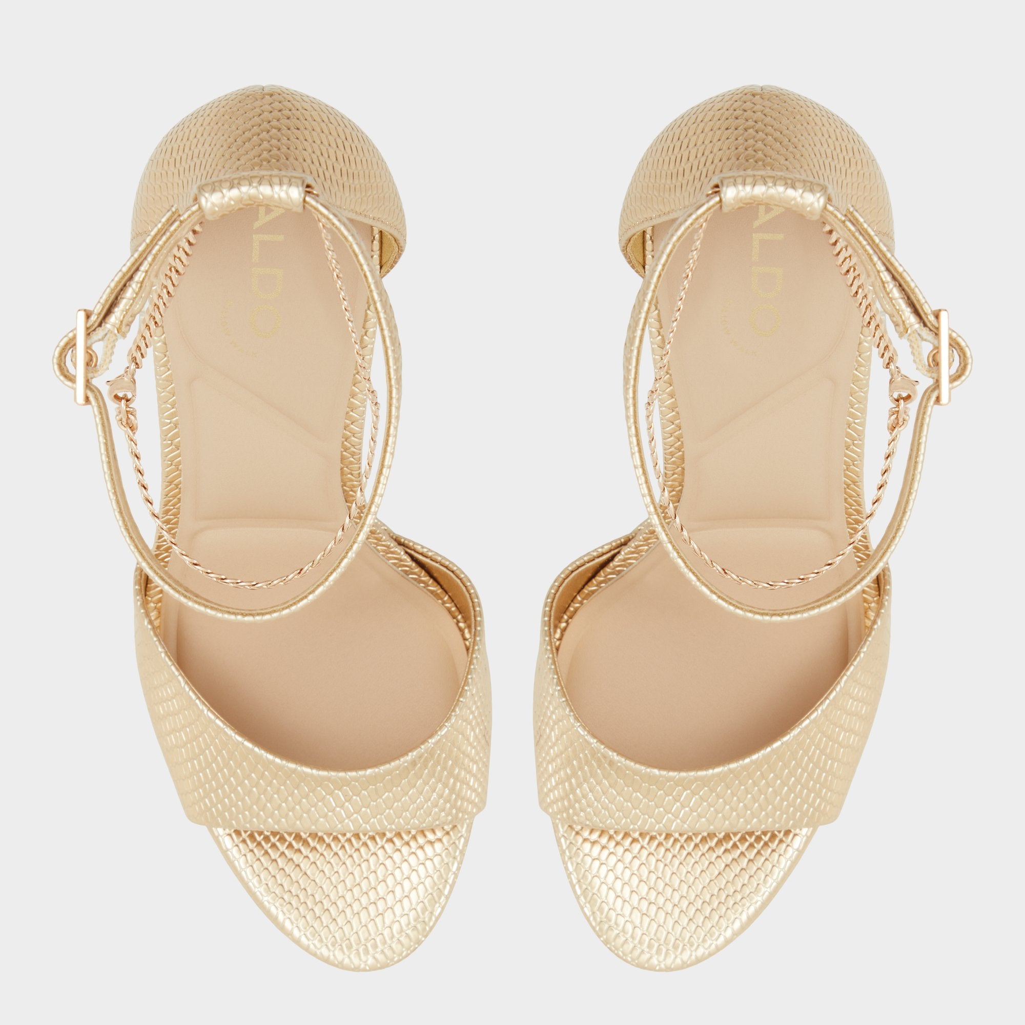 Aldo Afumeth Gold Women's Platform sandals - Strappy heeled sandal, Stiletto platform Women