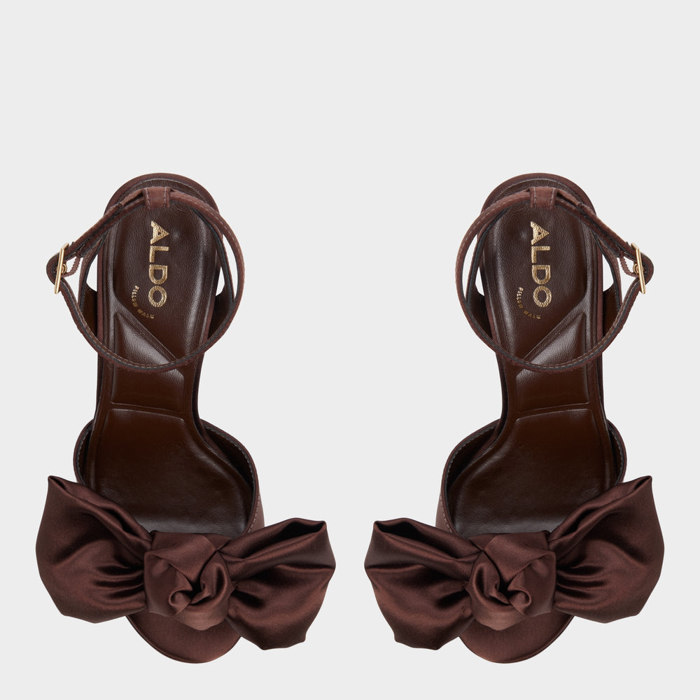 Aldo Luscious in Dark Brown - Strappy heeled sandal, Platform Women|Bags
