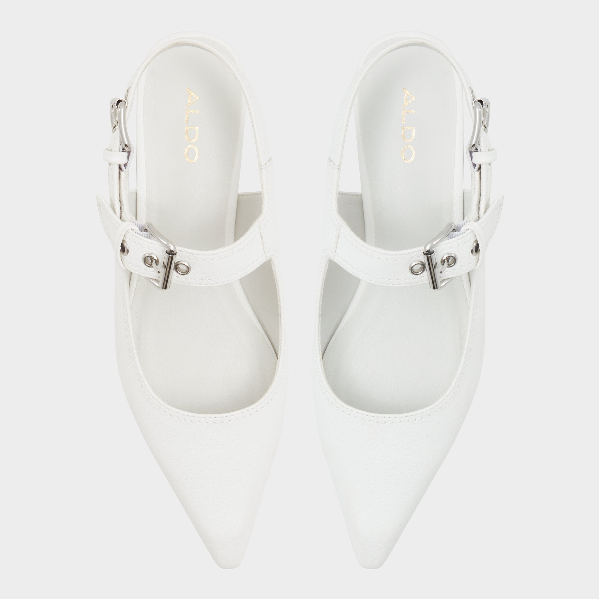 Aldo Kellya White Women's Slingbacks - Sling back high heel, Kitten heel Women