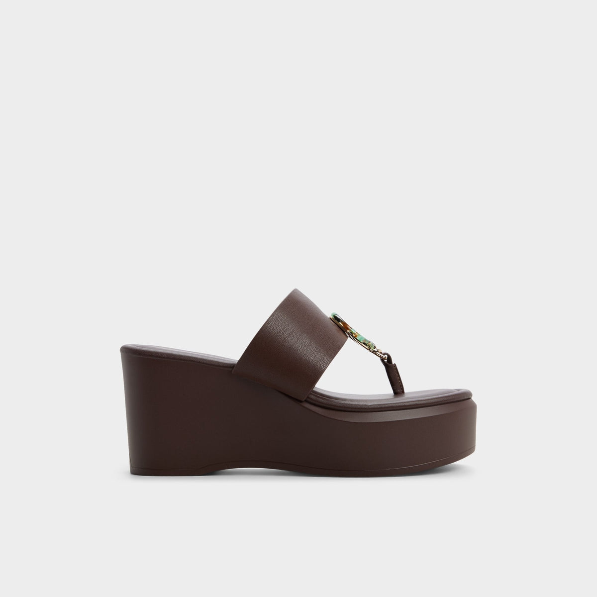 Aldo Friegan in Dark Brown - Slide sandal, Wedge heel Women