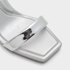 Aldo Aurorai Silver Women's Block heels - Strappy heeled sandal, Block heel Women