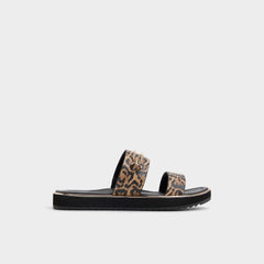 Aldo Lagoon Brown Multi Women's Flats - Strappy flat sandal, Footbed sandal Women