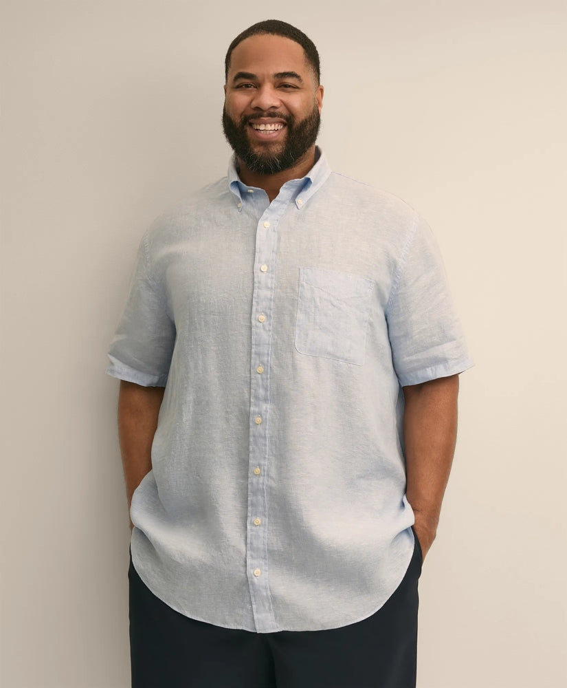 Big & Tall Sport Shirt,  Short-Sleeve Irish Linen