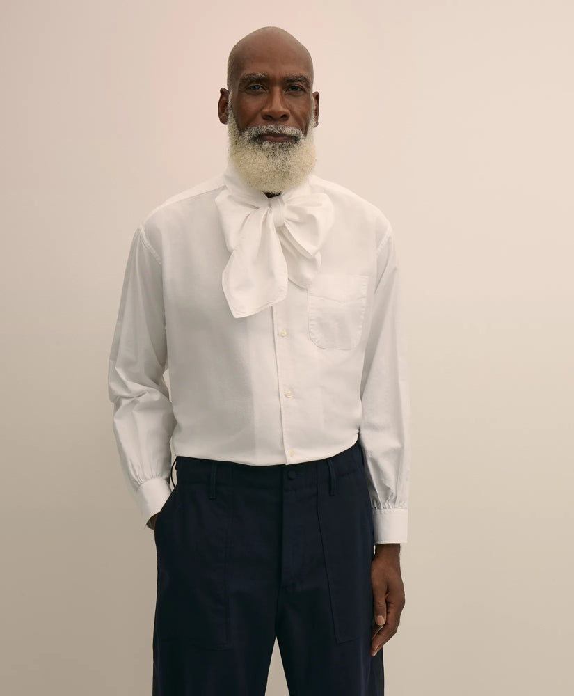 Brooks Brothers X Engineered Garments Cotton Oxford Ascot Collar Oversized Dress Shirt