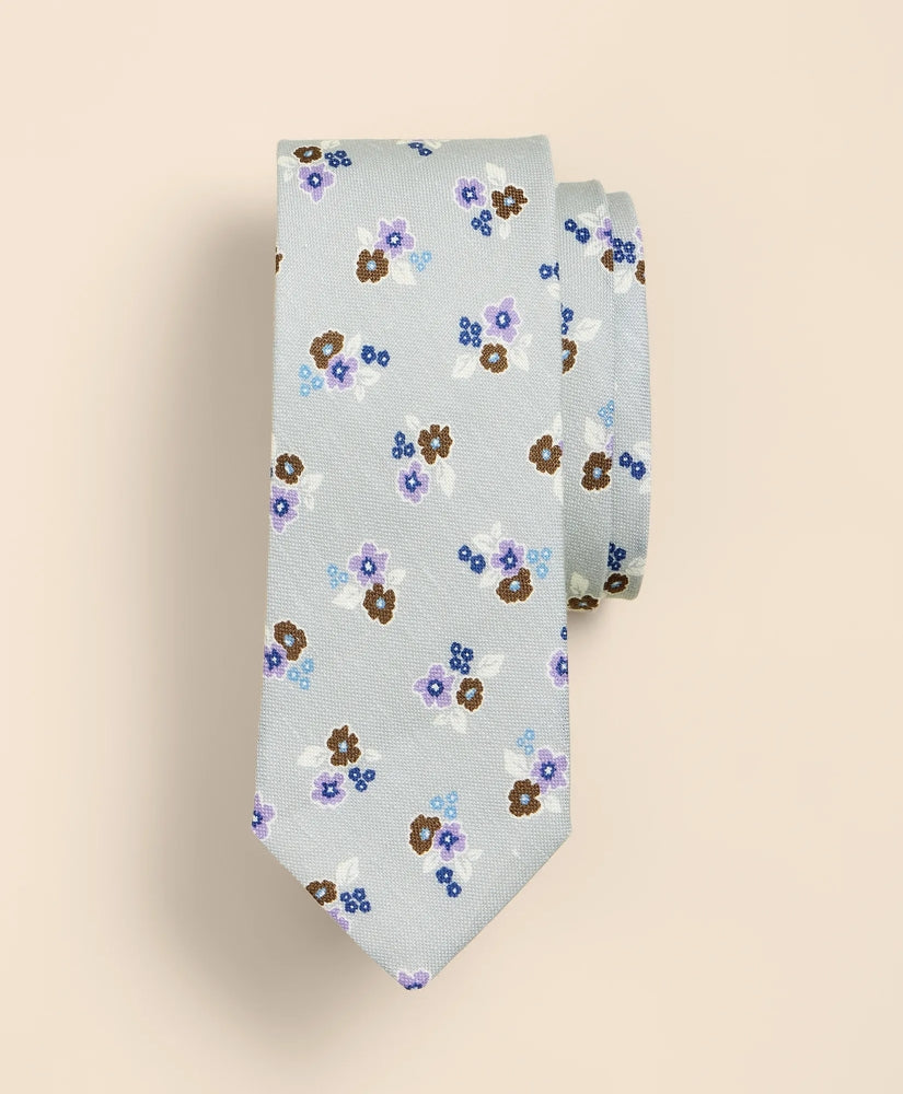 Linen-Silk Floral Tie