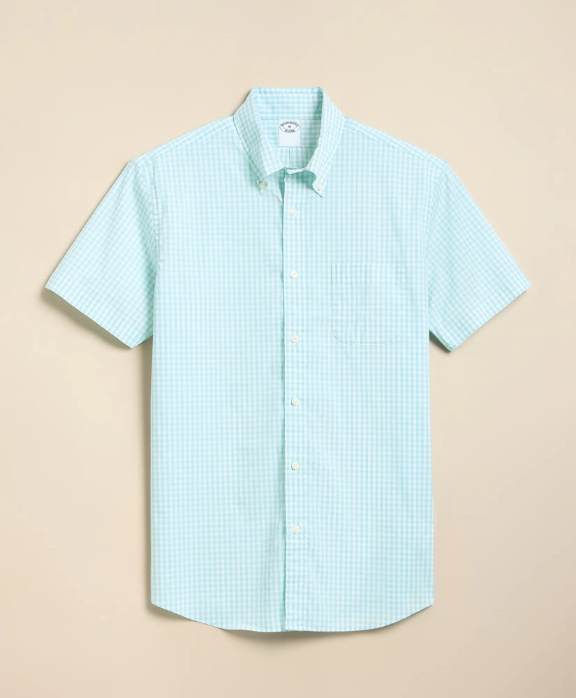 Performance Series Stretch Polo Button-Down Collar, Gingham Sport Shirt