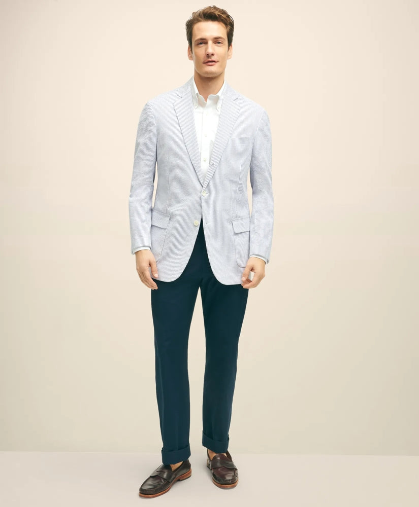 Classic Fit Stretch Cotton Seersucker Sport Coat